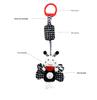 BBSKY Black & White Baby Stroller Mobile: Rabbit, Bee, Bird & Dog Plush Hanging Ornaments 