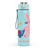 1PC Pink Rabbit Print 750ml Color Plastic Sports Water Bottle Leakproof Flip Straw Lid Suitable for Sports Office Home Use