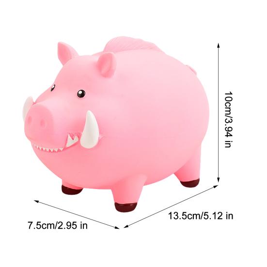 

Cartoon Animal Dog Chew Toy with Squeaker Bite Resistant Latex Wild Boar Hippo Rhinoceros Pet Teething Cleaning Interactive Boredom Toy розовый