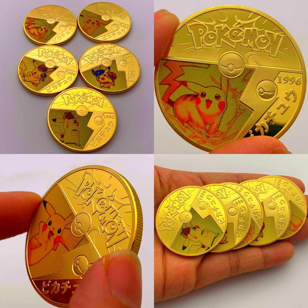 Kiváló Pokemon Érmék Kártyák Pikachu Aranyozott Érme Gyűjtőknek És Rajongóknak