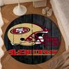 Treues 49ers Football Runder Teppich, Rutschfester Kreis Teppich Stuhlmatte Für Wohnzimmer, Schlafzimmer, Fußmatte Heimdeko Geschenk Weihnachtsgeschenke