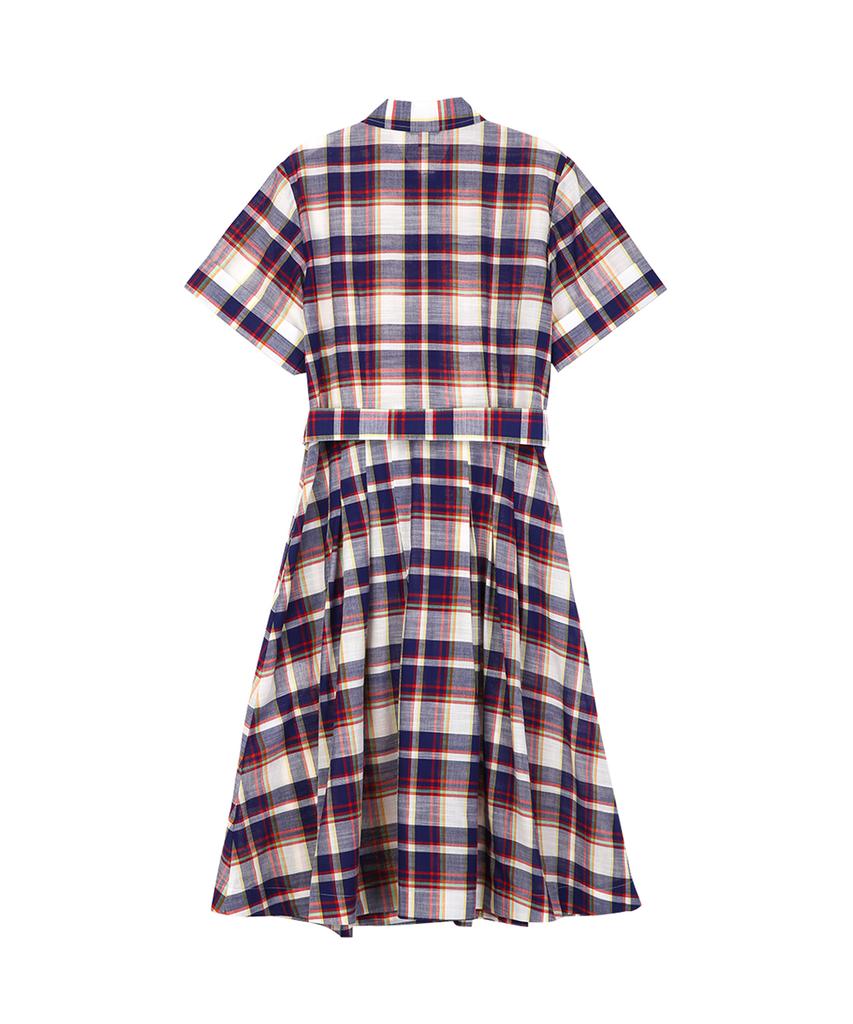 BROOKS BROTHERS Cotton Madras Shirt Dress (Multi) (Bbdzwm68227Es)
