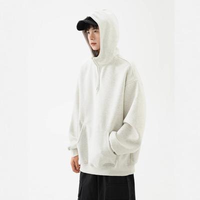 Half-zip Sweatshirt Men's Winter Solid Color Hoodie Casual Versatile Couple Sports Coat