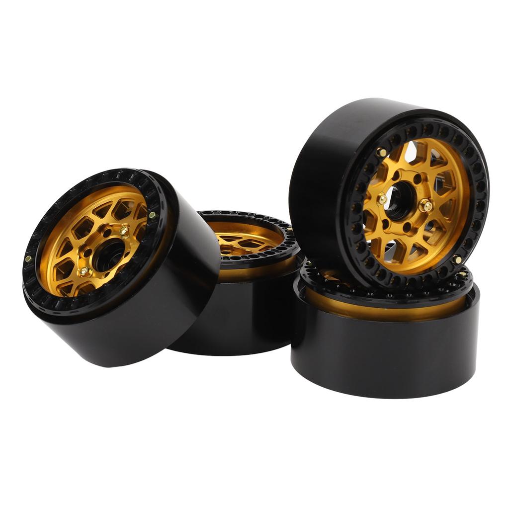 4PCS 1.9 Inch RC Wheel Hubs Aluminum Alloy Beadlock Wheel Rims Replacement for 110 Scale Car