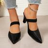 Women's Slippers Autumn New Pointed Toe Shallow Mouth Slip-on Non-Slip Wear-Resistant High Heels
