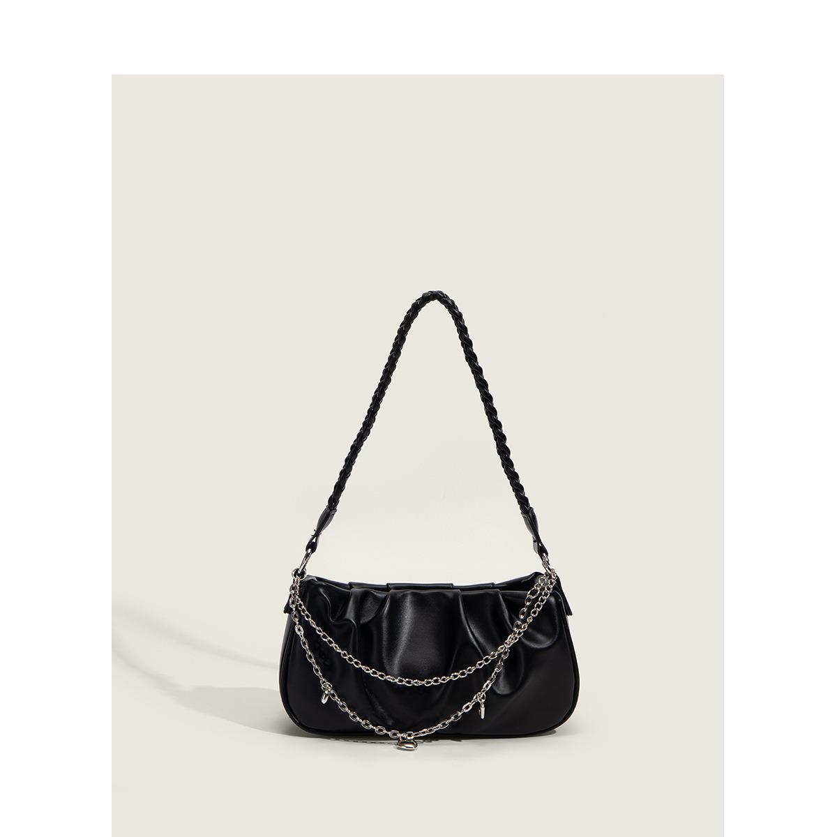 

Универсальный плетеный плечевой ремень-цепочка в корейском стиле кроссбоди женская сумка с присборенным дизайном