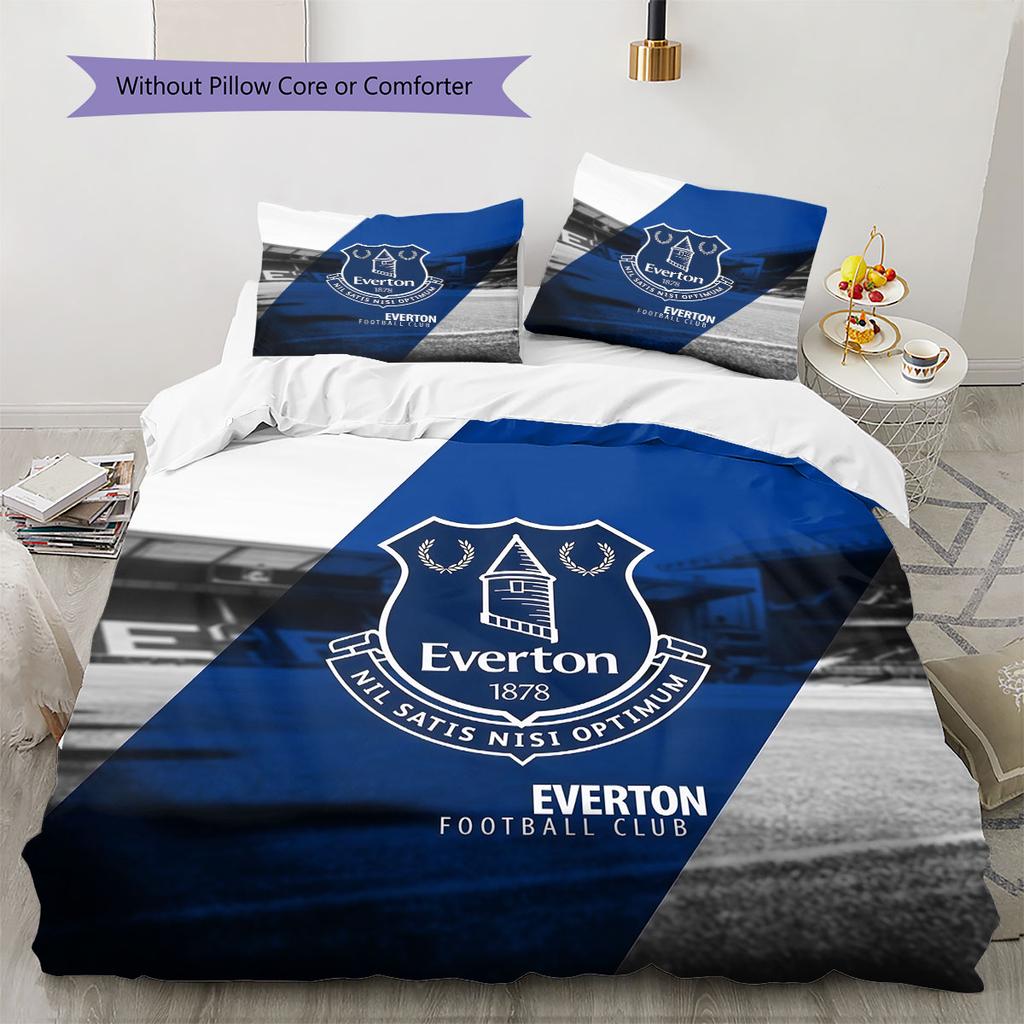 Everton F.C Pattern Bedding,Quilt Set Quilt Cover Pillowcase Home Birthday Gift(1 * duvet cover + 2 * pillowcase, without core)