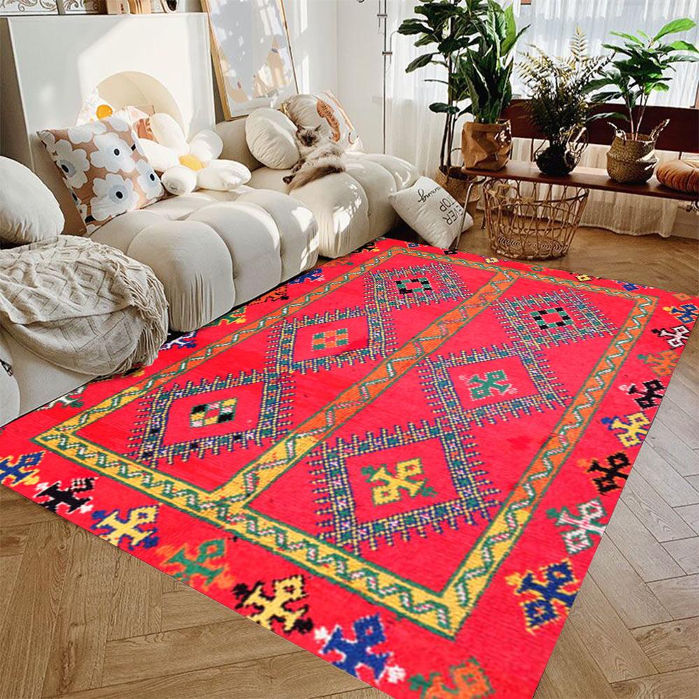 Tapete de entrada de cozinha de arte marroquina tradicional Tapete de sala de estar Tapetes de decoração de quarto Tapetes Capacho Capacho Capacho turco 40X60cm-16x24in red