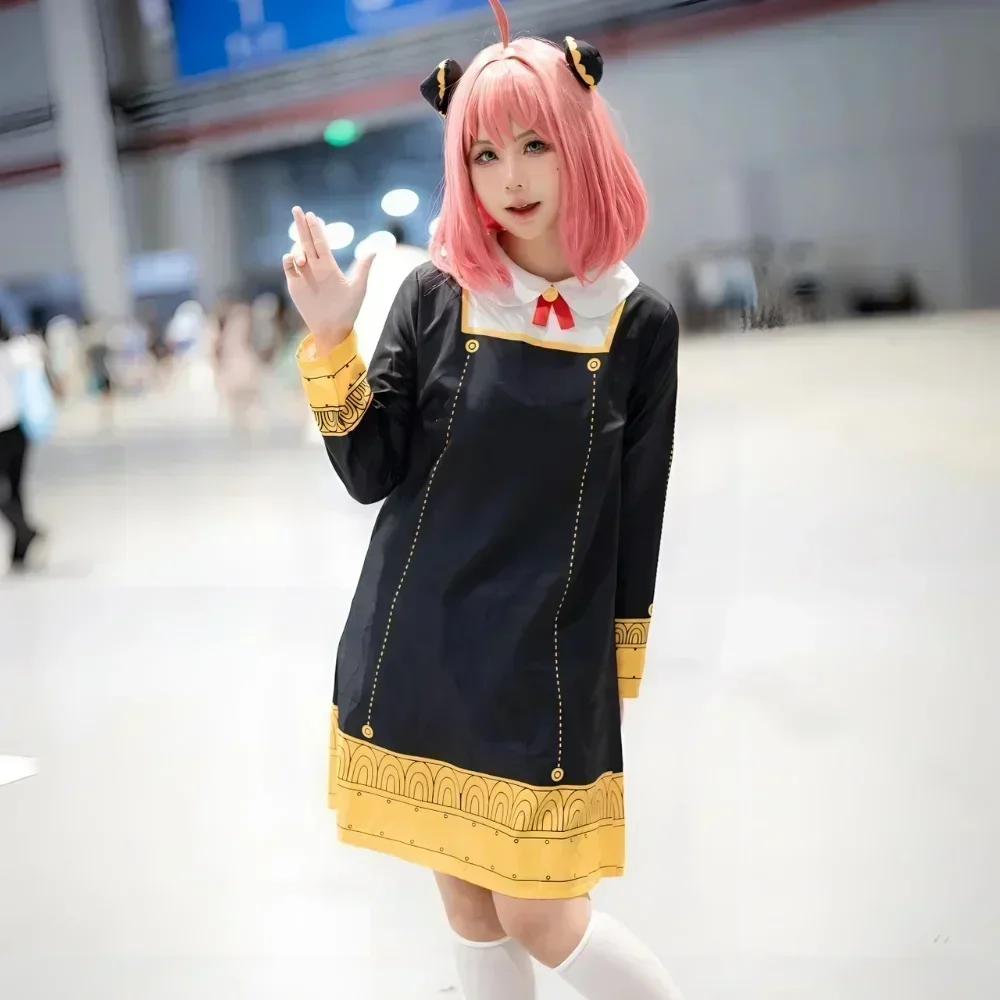 Halloween Anya Forger Costume Cosplay Anime Spy Family Vêtements pour tout-petits Enfants Anya Cospla Kawaii Robe Noire Fête