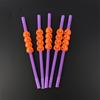 Halloween Cartoon Skull / Pumpkin Straws Halloween Holiday Bar Party Decor Home Party Decor 5pcs