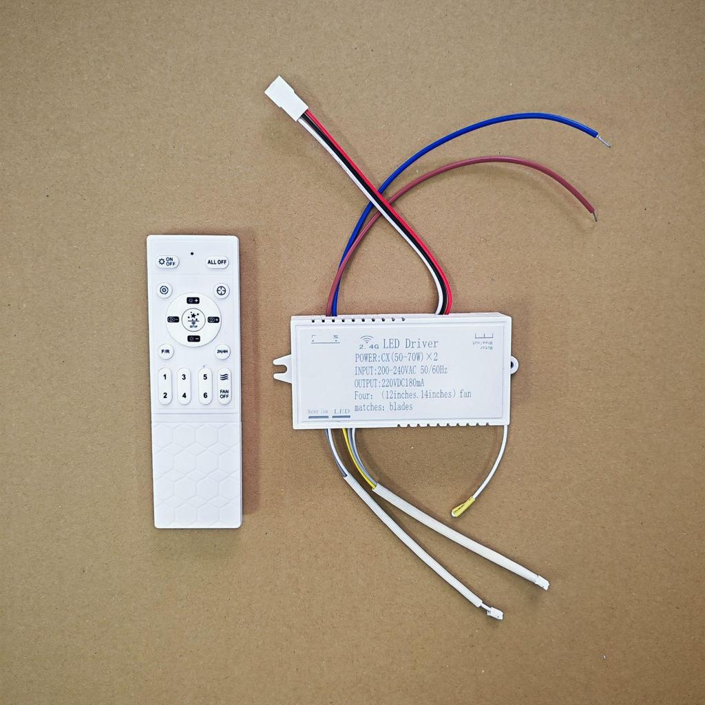 Remote-Controlled 6-Speed DC Variable Frequency Fan Light with Adjustable Head and 110V Lighting Fixture Accessories