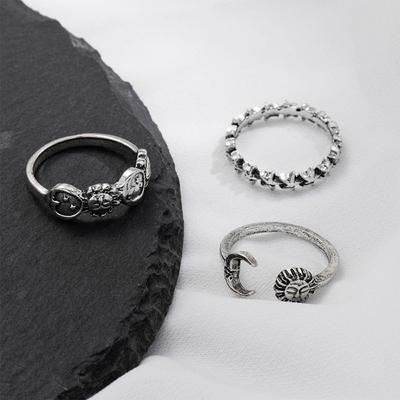 Hip Hop Rock Geometrisch Rund Punk Ring Set Offen Zeigefinger Accessoires Schnalle Gelenk Schwanzring Damen Schmuck