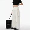 American retro pleated straight casual trousers design sense streamer simple versatile loose drape floor long pants