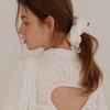 Voor Flower Jacquard Scrunchie_Large_White