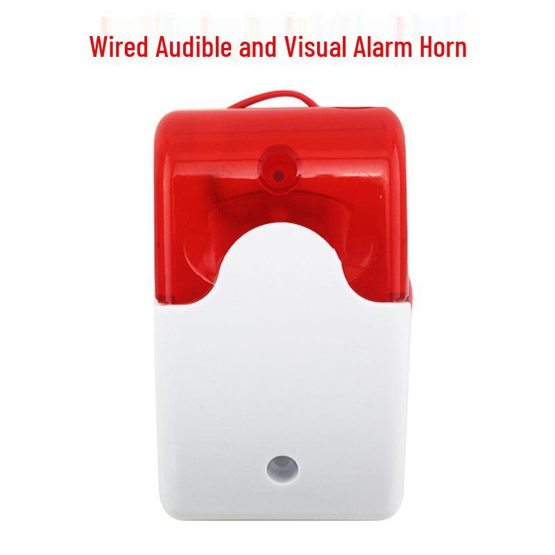 12V Wired Anti-theft Alarm Speaker with Light and Sound for Electronic Fence Systems No