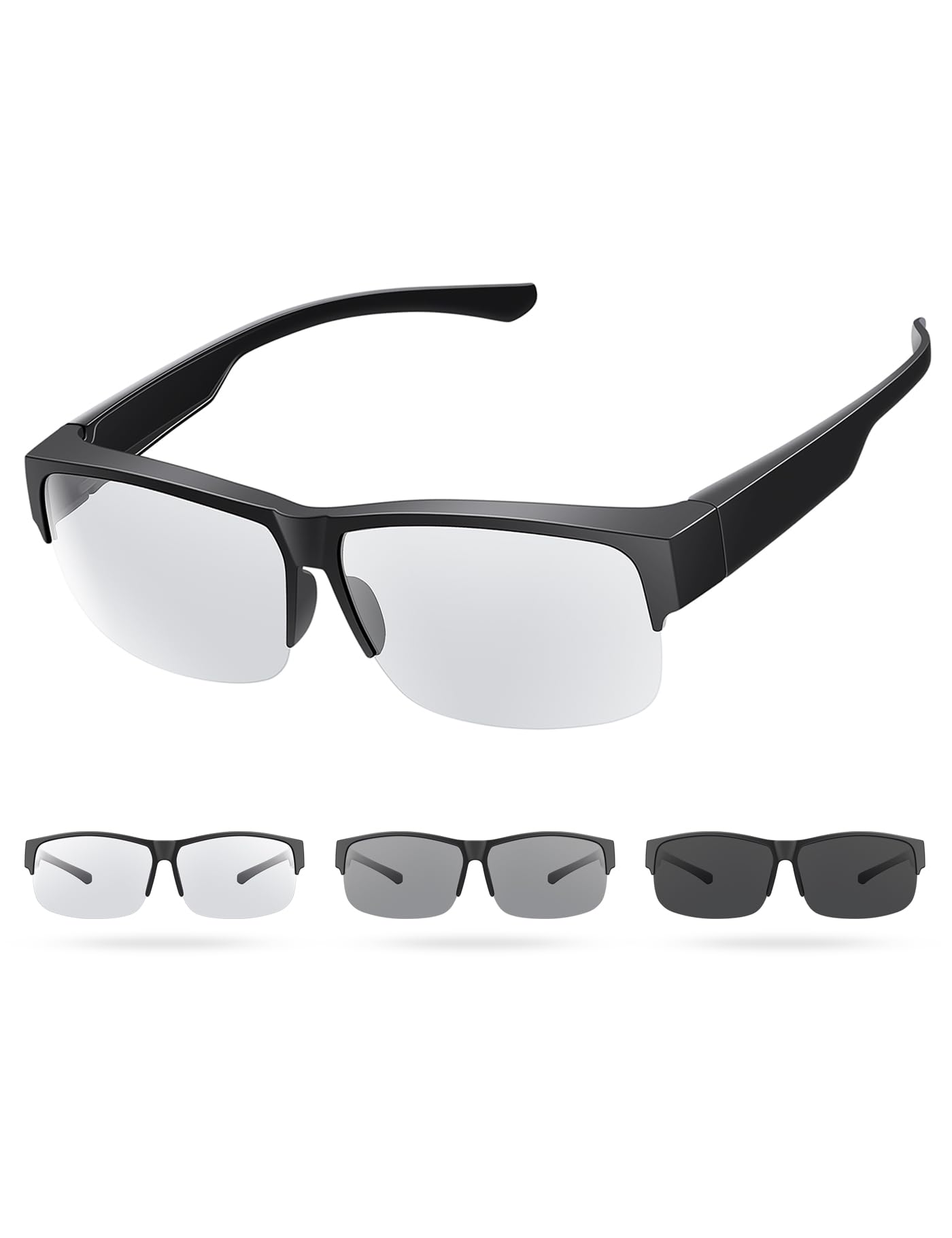 

Photochromic Polarized Classic Perfect for and Everyday with Myopia UV400 Photochromic Set Br Guras Sunglasses, Half-Rim, Style, Fishing, Hiking, чёрный