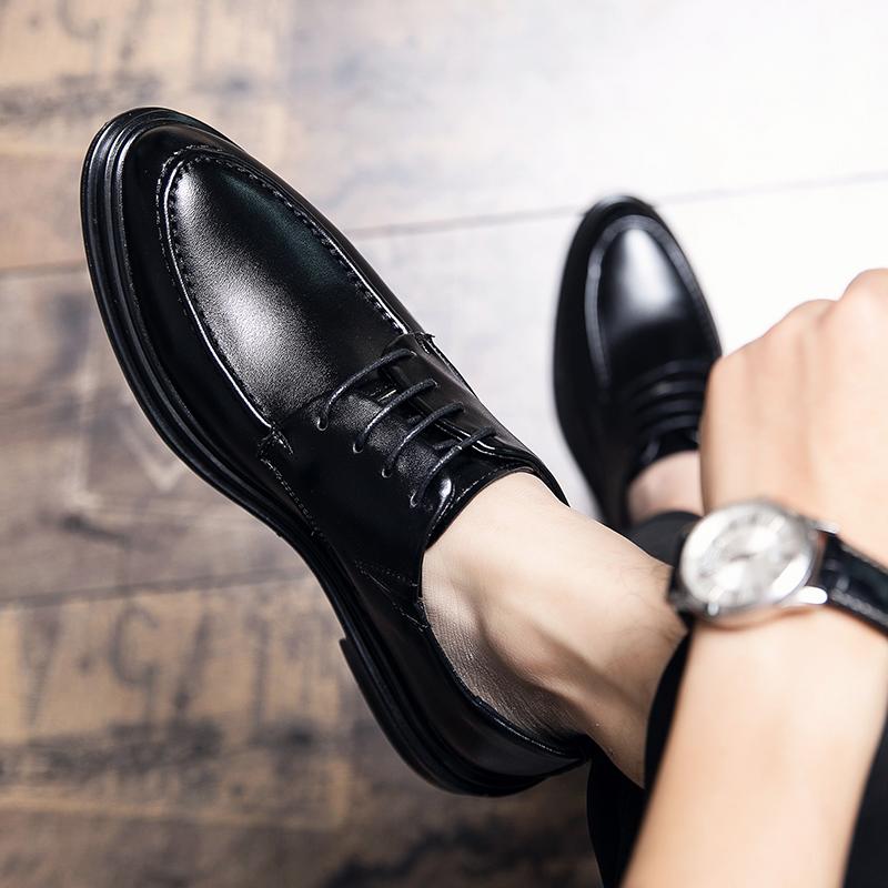 Office Oxford Shoes Men'sLarge Size Business Dress Shoes Soft Sole Lightweight Casual Shoes Lace Up Classic Brown Wedding Shoes