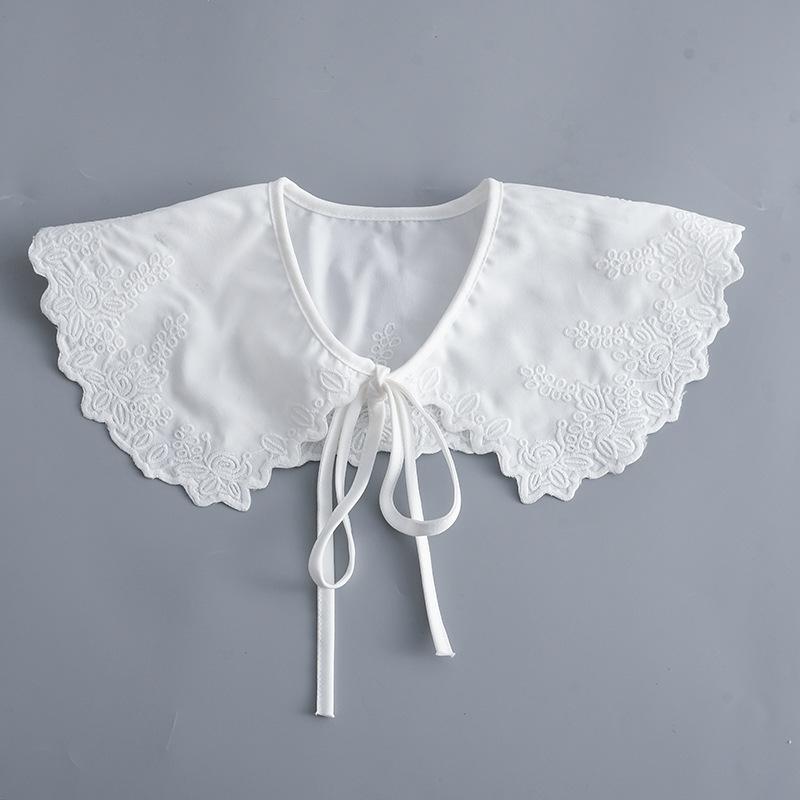 Koreansk Stor Revers Avtakbar Krage for Kvinner Genser Topp Falsk Krage Sjal Skuldersjal Dekor Falske Krager Slips