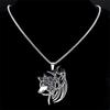 Viking Wolf Knot Necklace Stainless Steel Valknut Odin Norse Symbol Jewelry for Men Women N7802S01