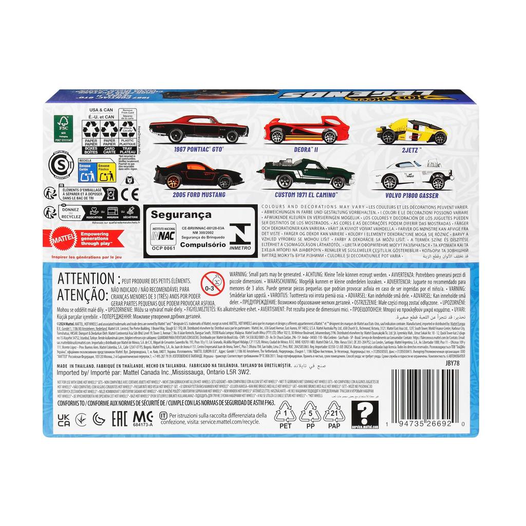 Hot Wheels Legend Multi-Pack Vehicle Toy Mini Car 6 Cars for Ages 3 and Up Multi JBY78