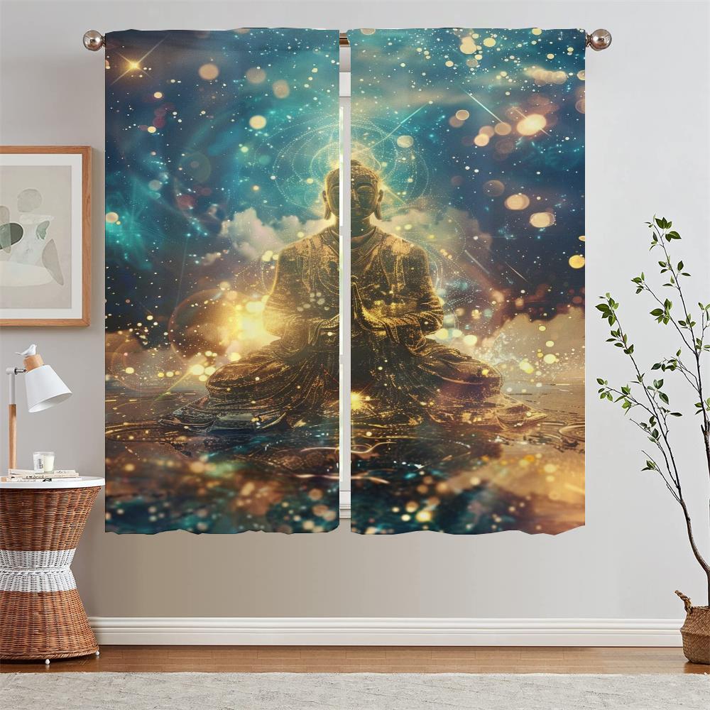 Motionless Tathagata Customs Free Shipping Products Tulle for Living Room Decoration Short Window Curtains 2 Pcs Set Blinds the