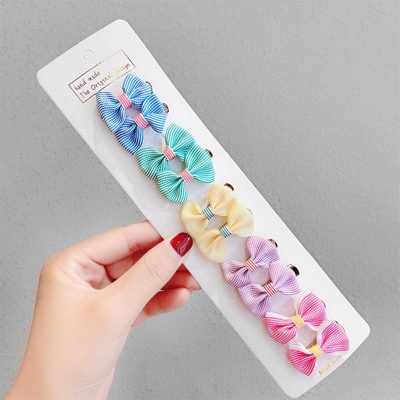 10Pcs Baby Bow Hair Clip Children's Bangs Headdress Girls Cute Little Hair Clip Broken Hair Clip Princess Hair Accessory