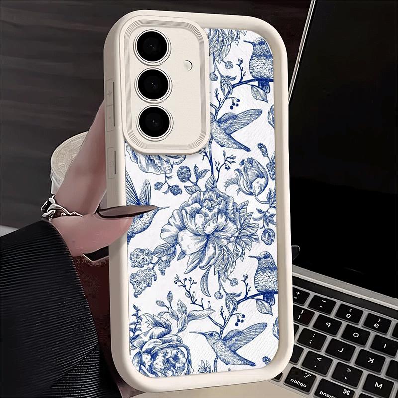 Phone Case for Samsung Galaxy A17 A16 A15 A14 A13 Blue And White Porcelain Pattern A56 A36 A26 A55 A35 A25 A54 A34 A24 A53 A33 A
