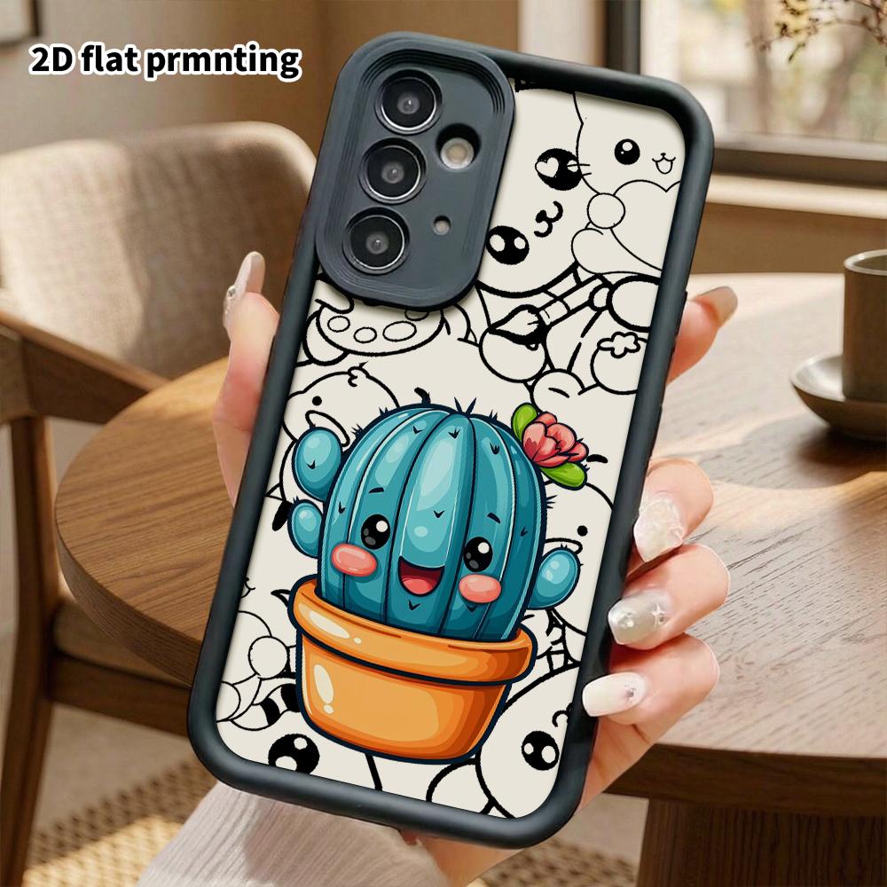 Phone Case: 2D flat, suitable for Samsung Galaxy A34 A35 M05 M06 S20 S22 S21 FE Plus 5G protective cases, potted cactus, perfect Christmas and Hallowe