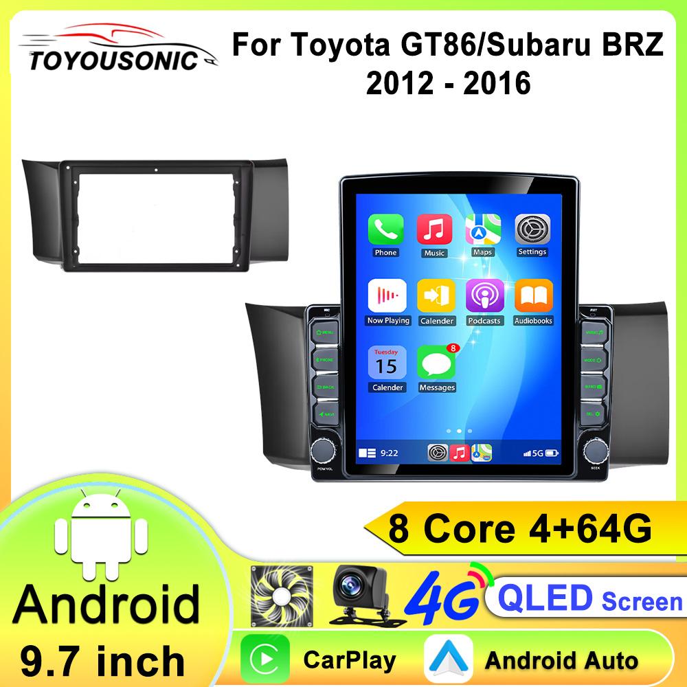 Android 13 For Subaru BRZ Scion FRS Toyota GT86 GT 86 2012 - 2021 LHD RHD Car Radio Mutimedia Carplay DSP 4G Wifi GPS DVD QLED