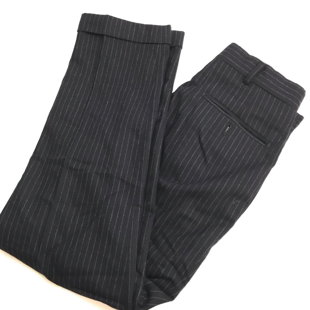 Made in Japan TOMORROWLAND Autumn/Winter Suit Set XS-S Men Navy Stripe Fully Lined Single Jacket/Pants(USED)