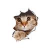 Lovely Cat Dog 3D Wall Stickers Hole View Bathroom Toilet Decals Living Room Home Decor Poster Cute Animals Waterproof Wallpaper