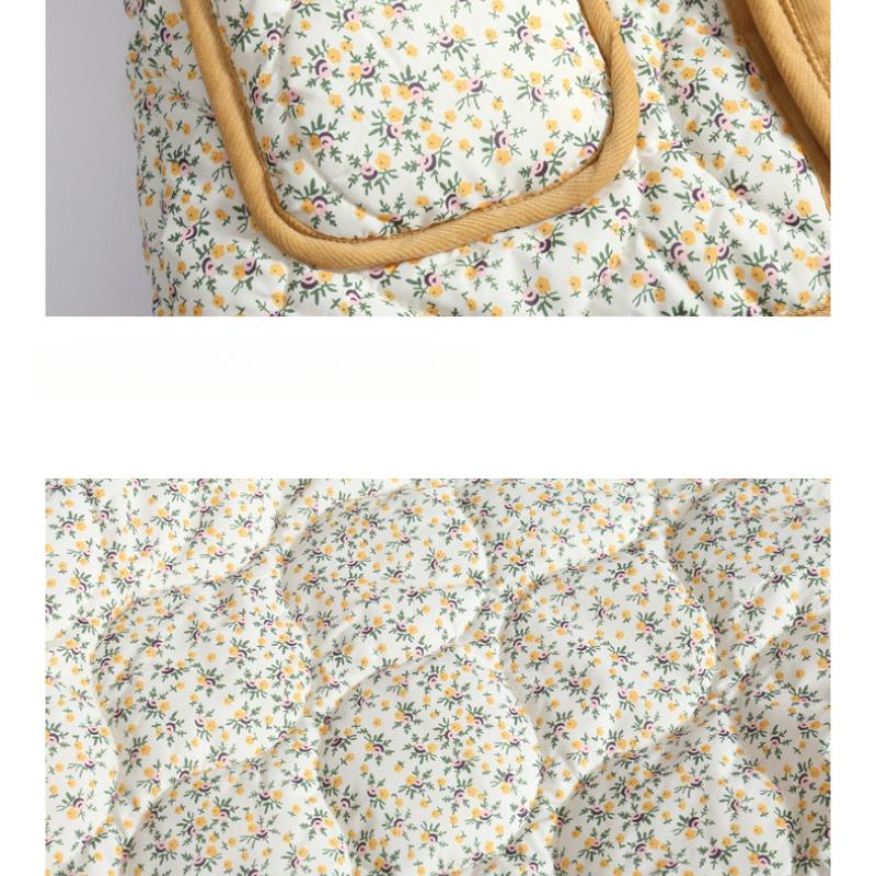New Design Girls Winter Korean Style Floral Cotton-Padded Corduroy Three-Color Floral Cotton Jacket