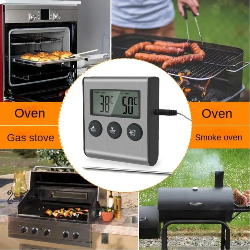 Kitchen Digital Cooking Thermometer Meat Food Temperature for Oven BBQ Grill Timer Function with Probe Heat Meter for Cooking
