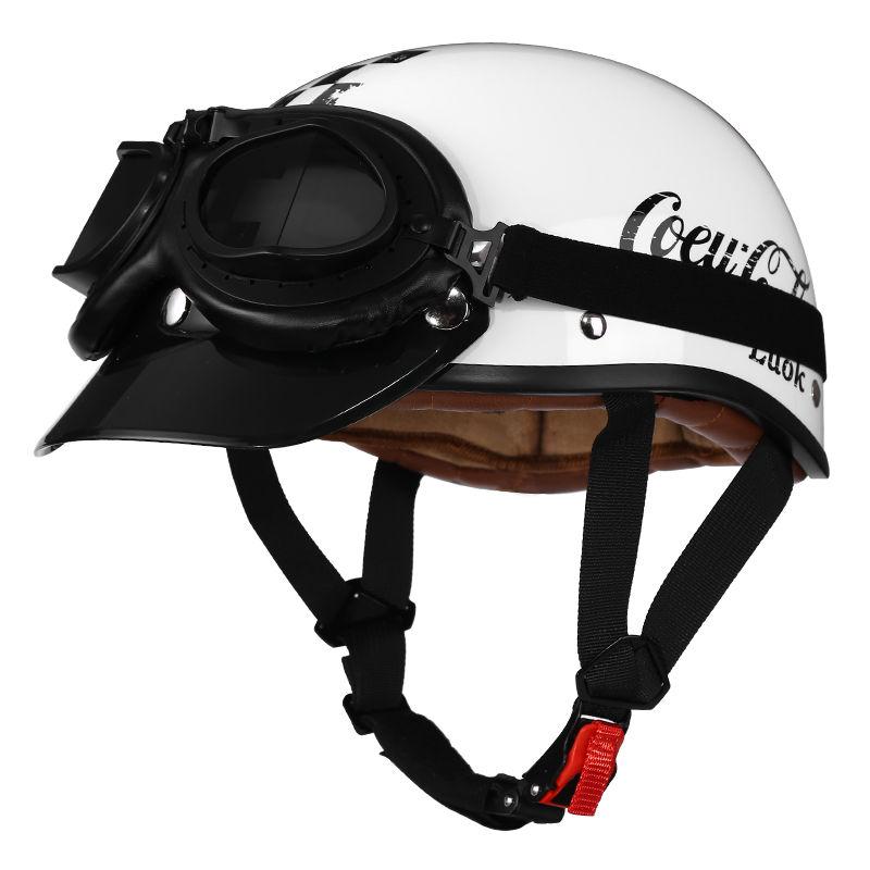 Retro Motorcycle Helmet, Men's Four Season Pedal Cruising Scoop Helmet, Safety Helmet, Women's Electric Half Helmet