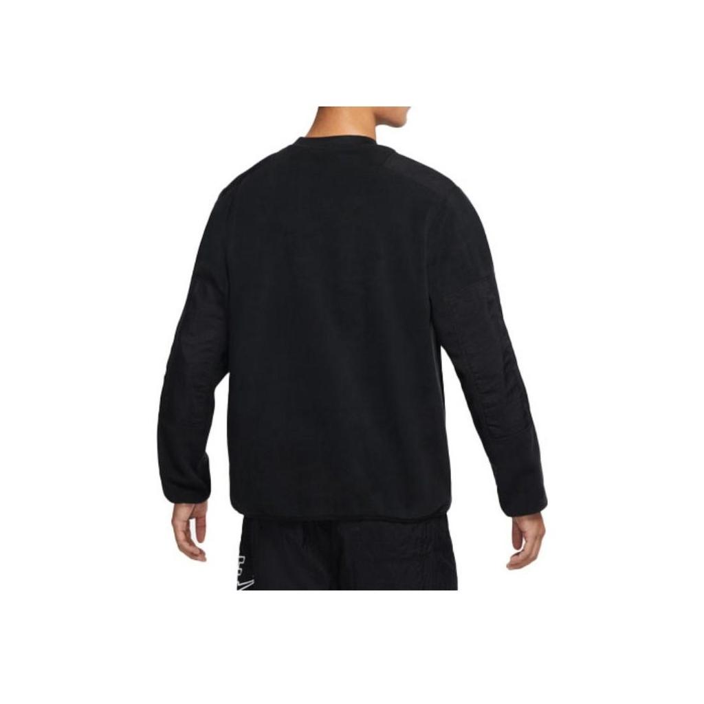 Nike Therma-Fit Logo Embroidered Fleece Pullover Sweatshirt Men Tops Black DQ5062-010