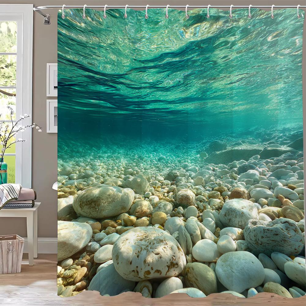 Sea Shell Starfish Style Shower Curtain 3D Printing Fabric Ocean Turtle Bathroom Curtains For Home Decoration Curtain With Hooks