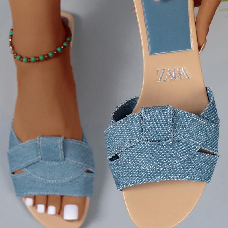 Summer  New Women'S Pu Leather Slippers Cross Flat Sandals Woman Simple Versatile Wedges Shoes Women Designer Sandals