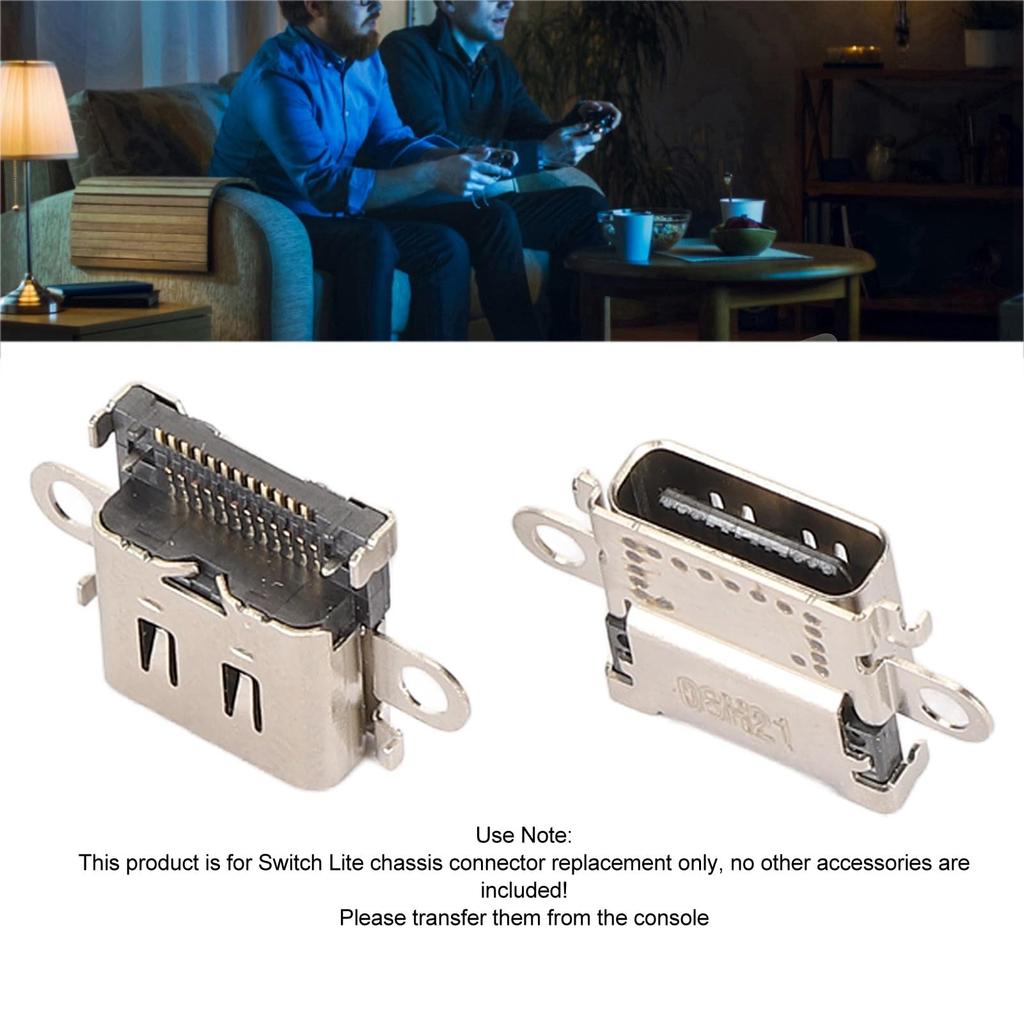 2 Replacement Charging Ports for USB C Console Dock Connector Charging Port with Screws and Repair for Lite HDH 001 Type-C Lite, Tools,