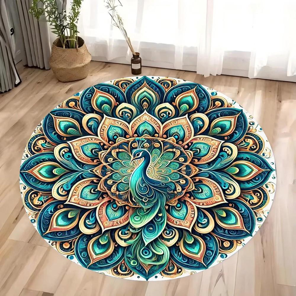 1pc The Retro Bohemian Forest King Circular Printed Carpet Is Inspired By The Mysterious Forest