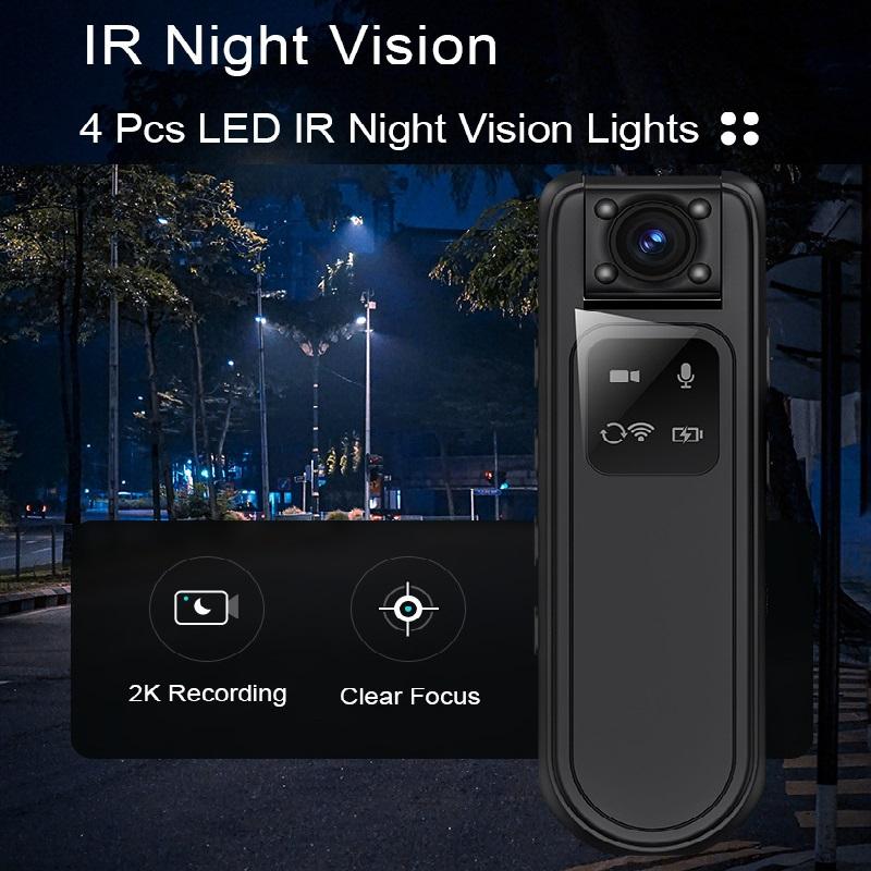 HD WiFi Camera, Night Vision Bodycam, Outdoor Sports Camera, Webcam, Rotatable Bicycle Video Recorder