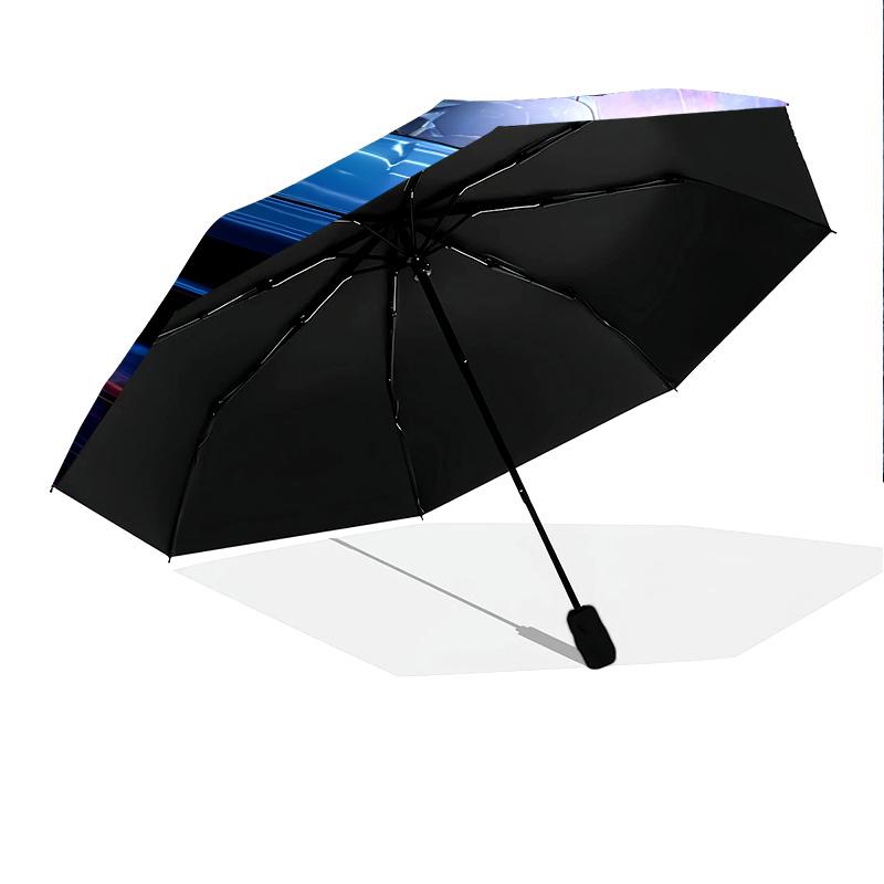 1 PC Automatic Folding Umbrella - Blue Car Pattern, Portable & Foldable Design with 8 Ribs, Christmas Birthday Gifts