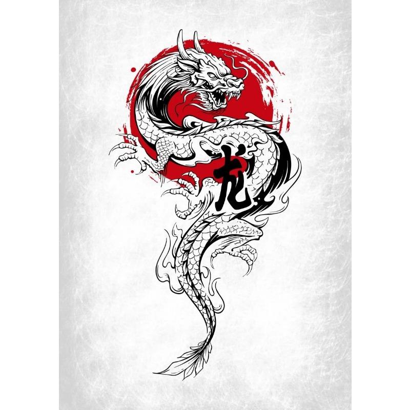 Japanische Schwarze Samurai Geisha Koi Karpfen Krieger Figuren Sonnenuntergang Kunst Malerei Wand Leinwand Poster und Drucke Wohnzimmer Heimdeko