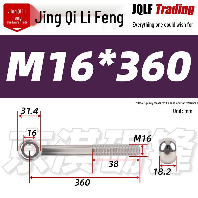 Stainless Steel GB798 Eye Bolt, Full Series M5-M16