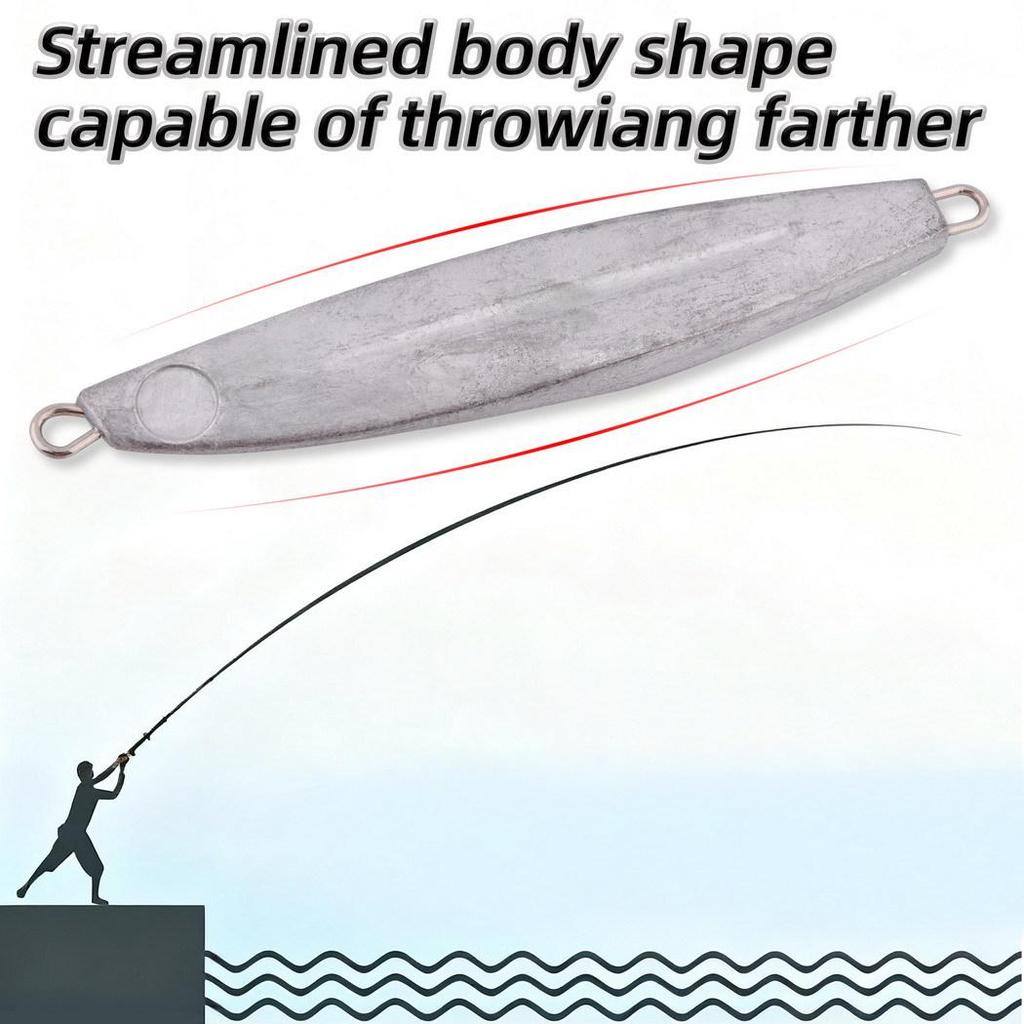 Iron Plate Lead Fish Blank Blade Counterweight Hook for Freshwater/Sea Long Cast Fishing