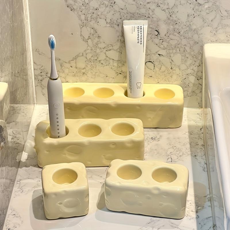 2pack ceramic toothbrush and toothpaste rack,cream style cheese shape sink,electric toothbrush,toothpaste rack,storage rack base bracket storage rack