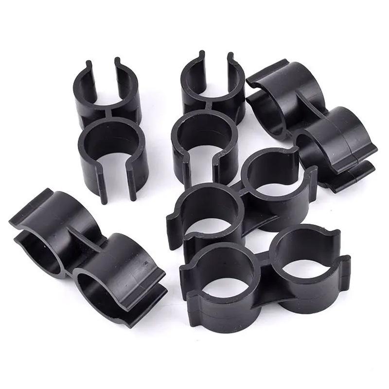 PVC Double-Head H-Type Pipe Clamp, Plastic Butterfly Clip, Double U-Type Holder, Dual Side-by-Side Connection Buckle. 25mm Inner Diameter, 1 piece