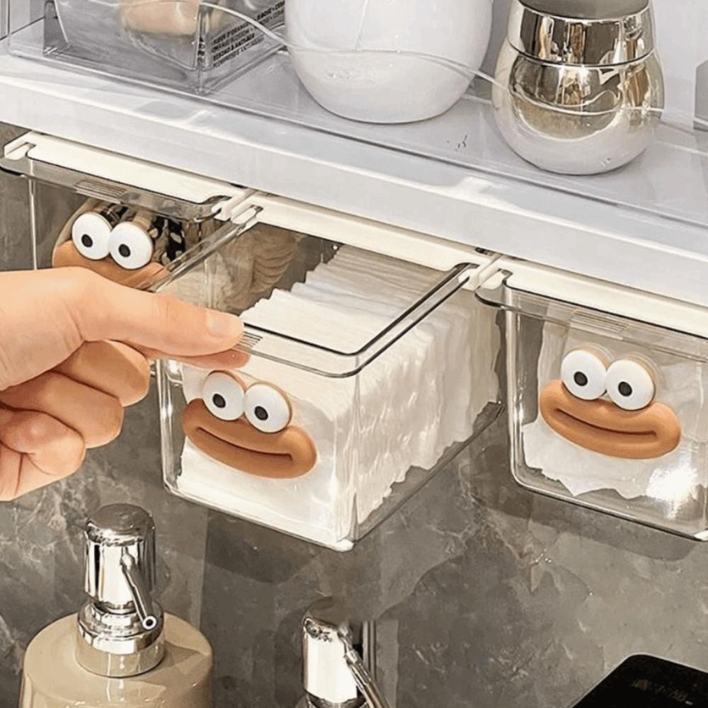 Pull-Out Drawer Style Storage Box PP Makeup Cotton Organizer New Storage Shelf Desktop Storage