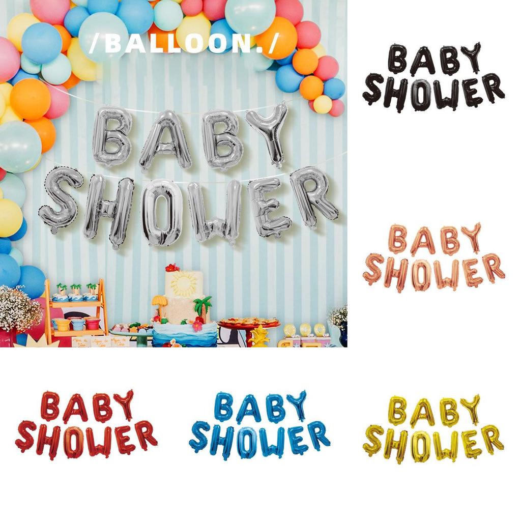 Baby Shower 16in Aluminum Foil Letter Balloons For Infant Celebration Decor