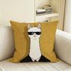 A-Animal Suit Print Cushion Cover Natural Linen Pillowcase Set, All-In-One Decor For Sofa, Bedroom & Chair