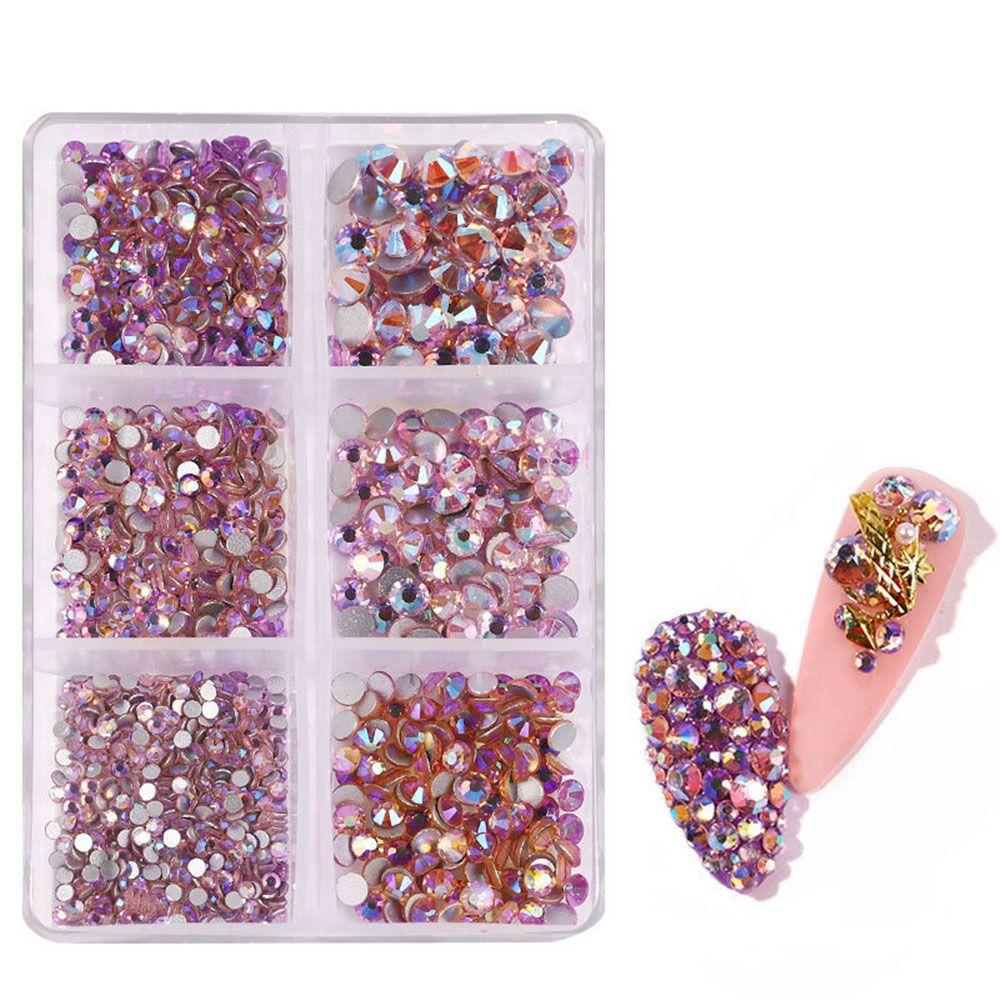 1000Pcs Multi-Size 3D Glitter DIY Diamond Gem Nail Rhinestones AB Crystal